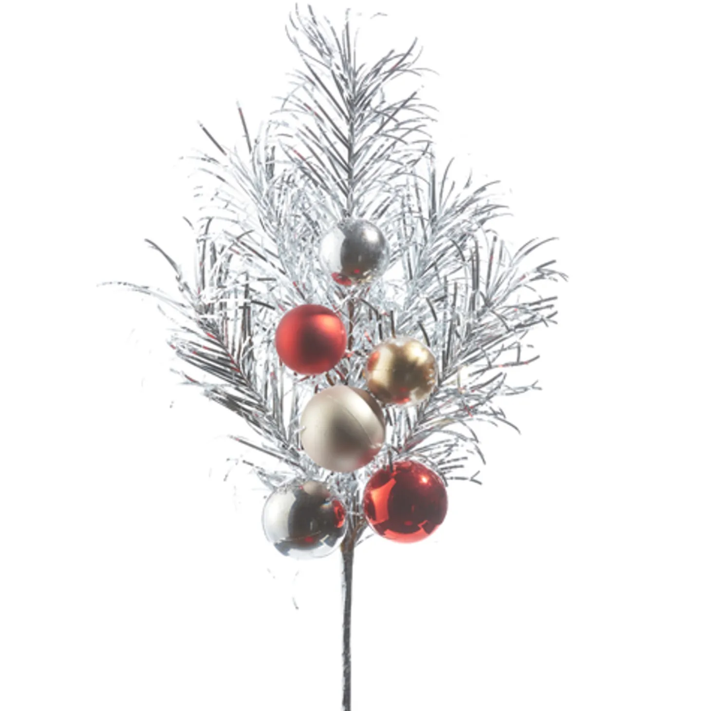 Raz 28" Tinsel And Ball Ornament Christmas Tree Spray F4302401
