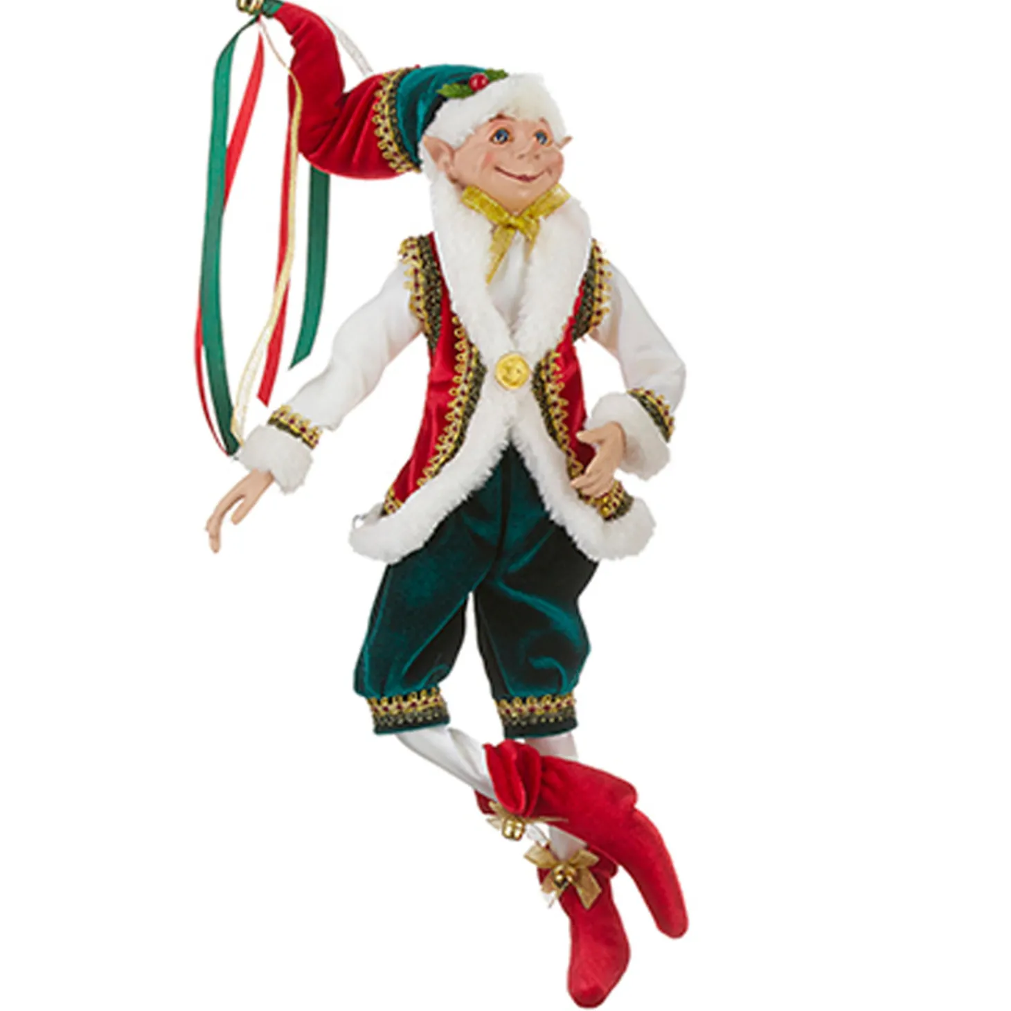 Raz 16" Traditional Posable Elf Christmas Figure 4202309