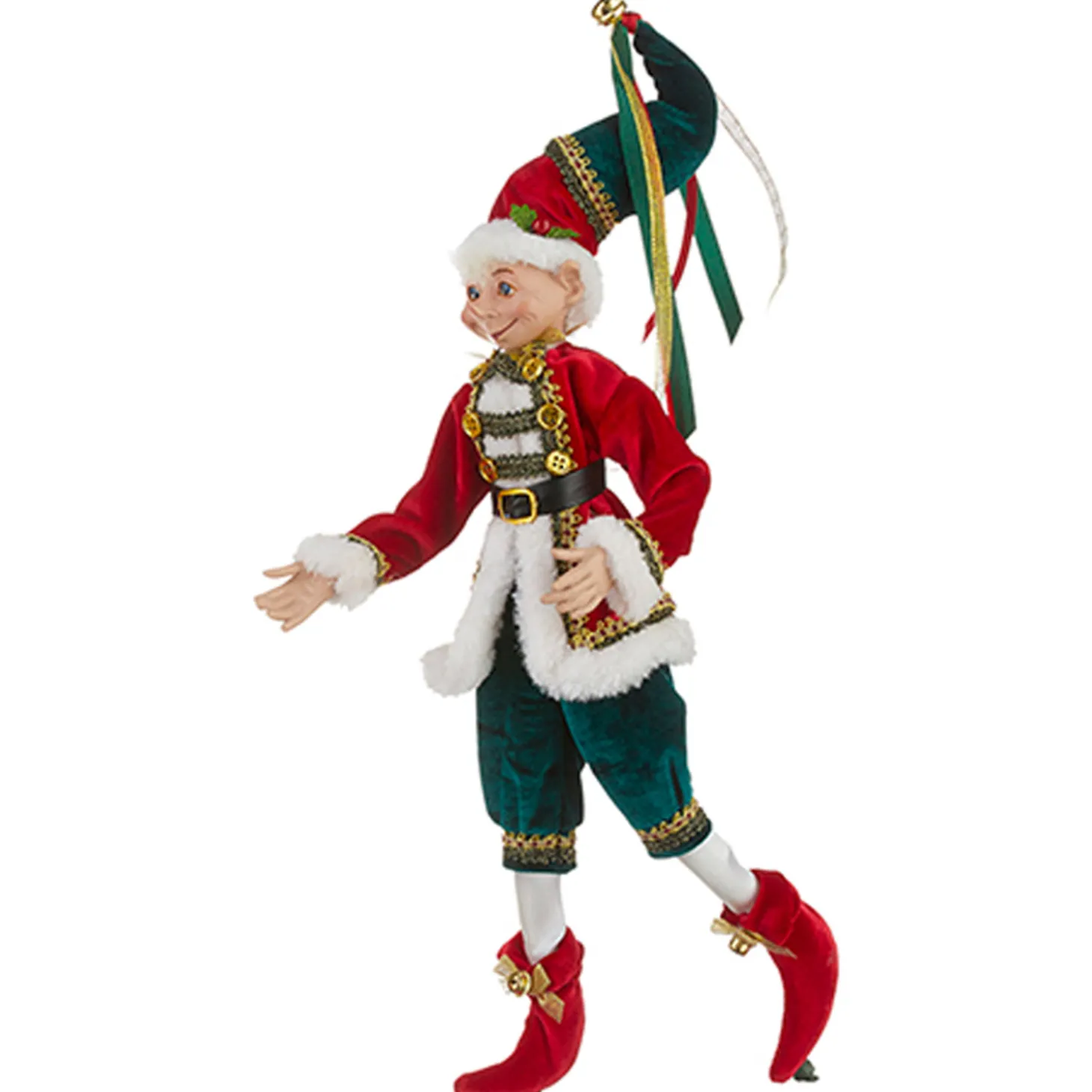 Raz 16" Traditional Posable Elf Christmas Figure 4202309