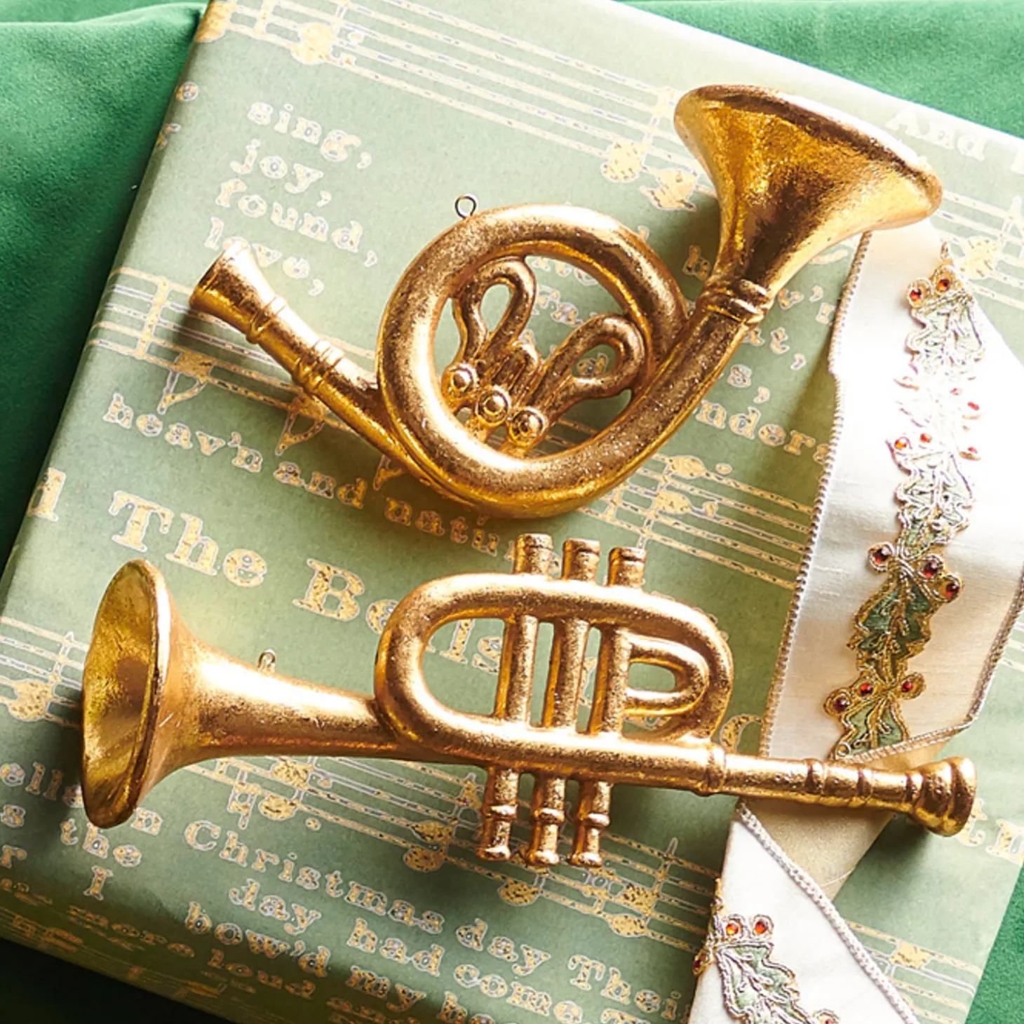 Raz 10.5" Trumpet Or French Horn Christmas Ornament 4316162