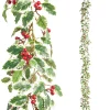 Raz 6' Variegated Holly Christmas Garland G4402449