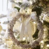 Raz 10.5" Vintage Gold Brooch With Jewels Christmas Wreath Or Decoration W4413500