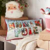 Raz 18" Vintage Postcard Lumbar Christmas Pillow 4321332