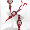 Raz 8.25" Vintage Red Finial Glass Christmas Ornament With Silver Reflectors 4320863