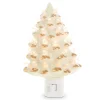 Raz 6" Vintage White And Gold Ceramic Christmas Tree Night Light 4319164