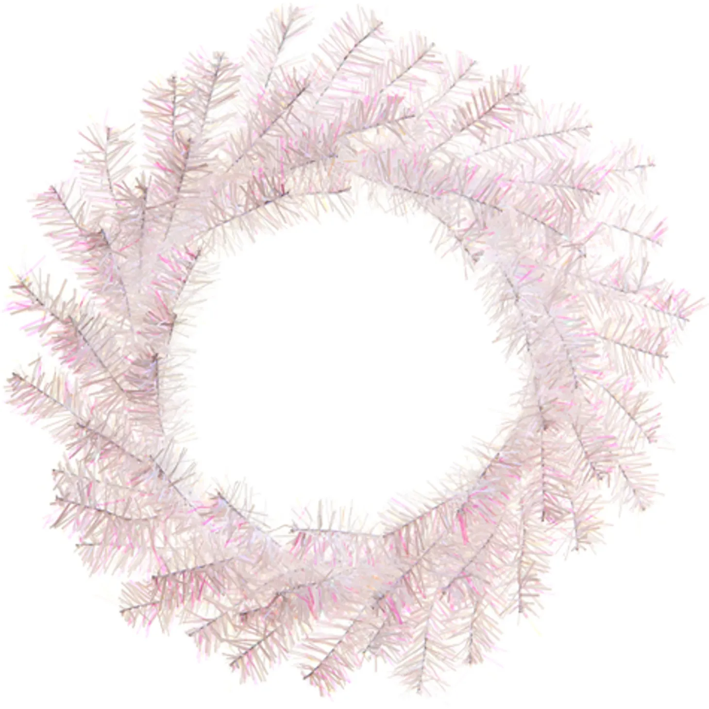 Raz 22" White And Pink Tinsel Christmas Wreath W4402271