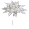Raz 19" White Beaded Large Poinsettia Christmas Tree Pick F4448007