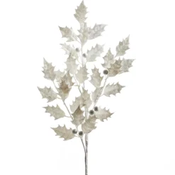 Raz 29" White Glittered Holly Christmas Tree Spray F4322740