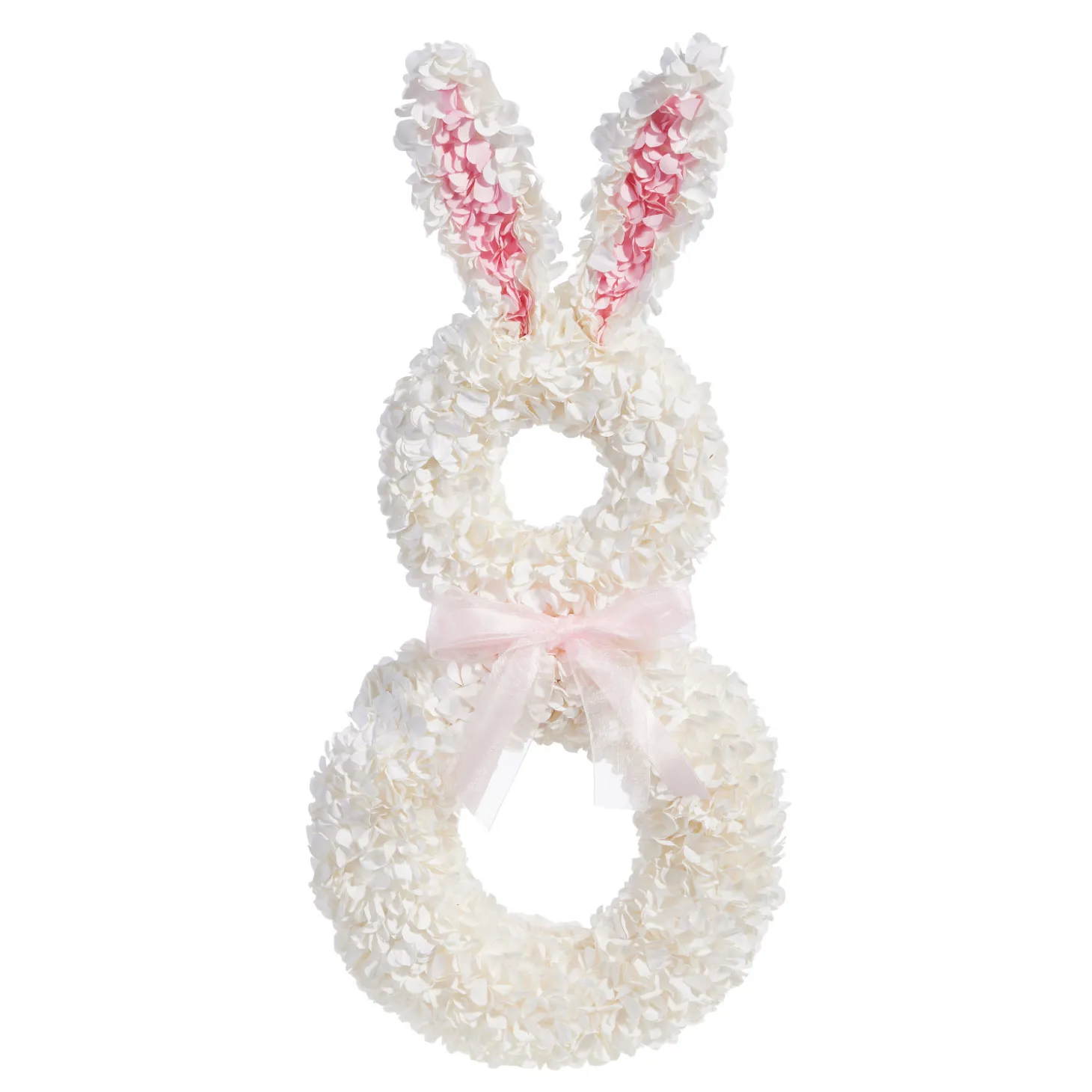 Raz 22" White Hydrangea Easter Bunny Wreath W4453341
