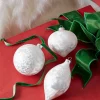 Raz 4" White Matte Crackle Glass Christmas Ornament 4322857
