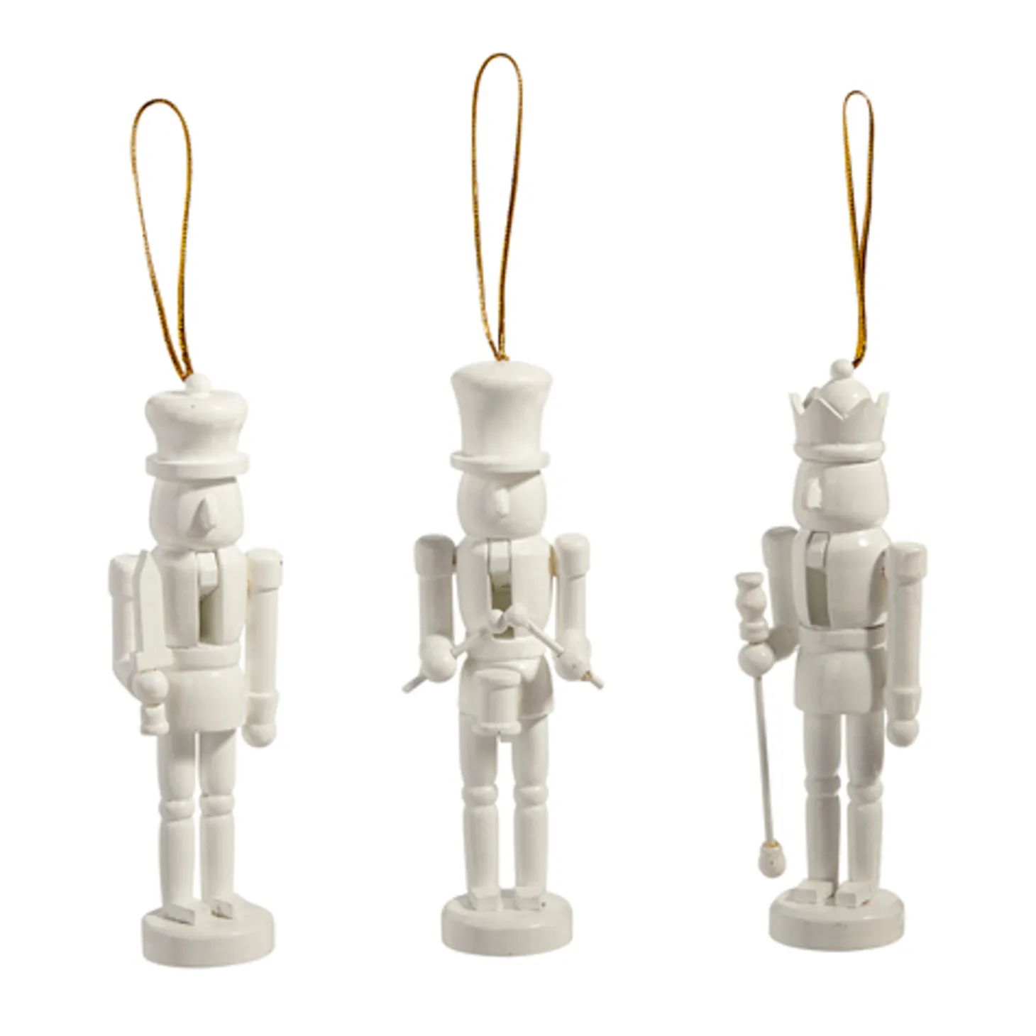Raz 5.75" White Nutcracker Christmas Ornament Set Of 3 4422800