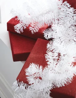 Raz 6' White Tinsel Christmas Garland G4202577