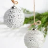 Raz 4" Whitewashed Mercury Glass Ball Christmas Ornament 4238333