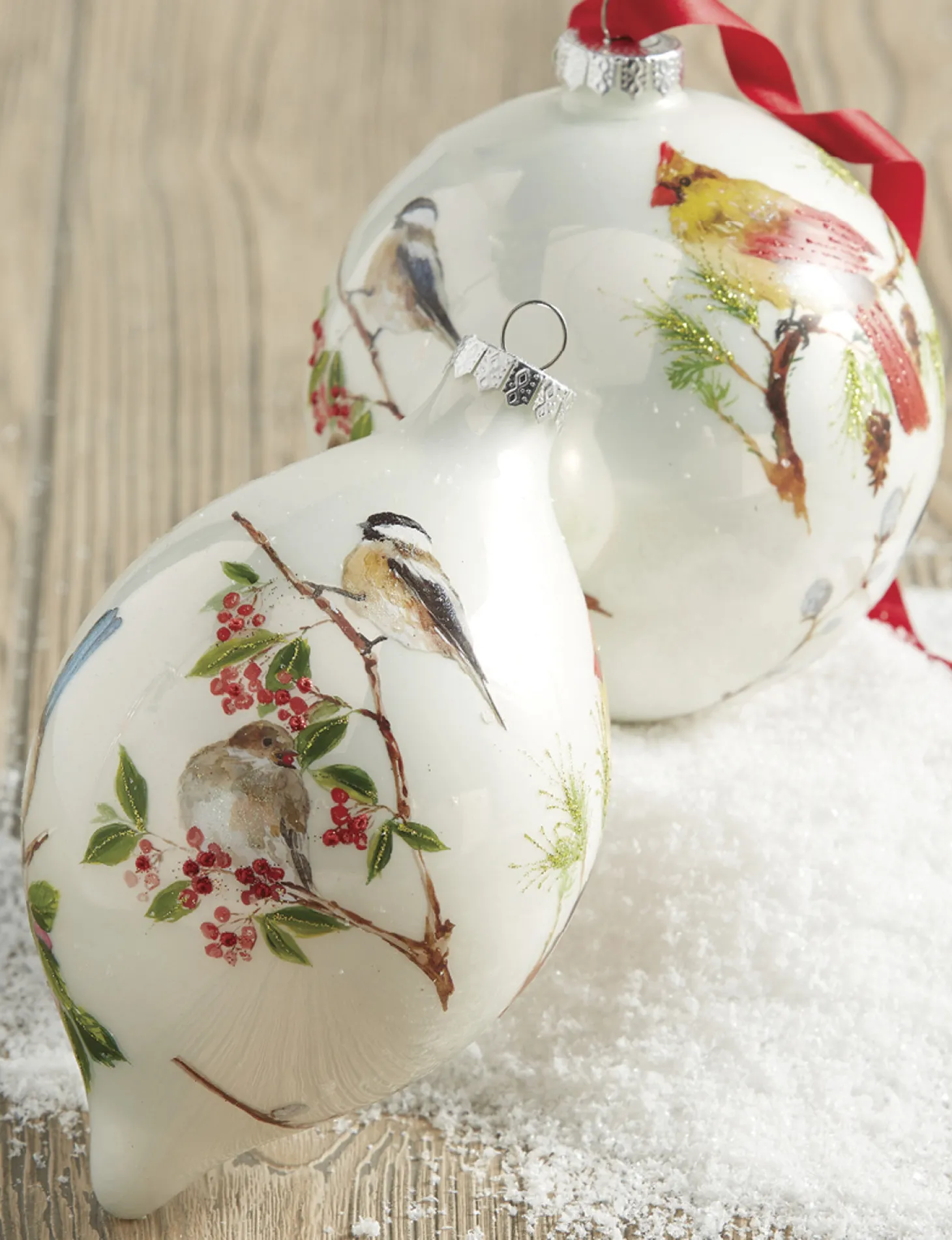 Raz 4.75" Winter Bird Glass Christmas Ornament 4024608