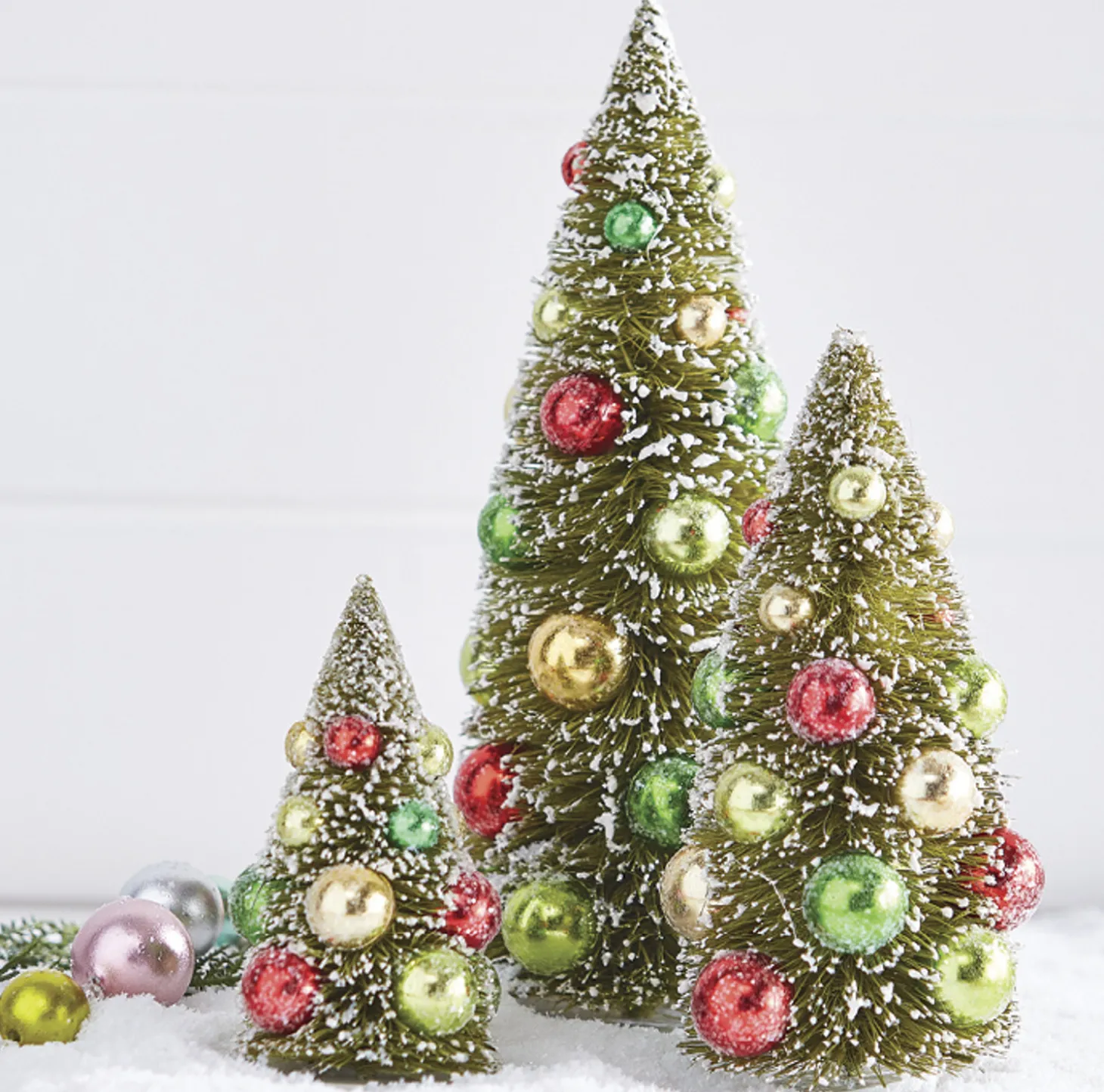 Raz Bottle Brush Tree With Multicolor Ornaments Christmas Decoration 4115563