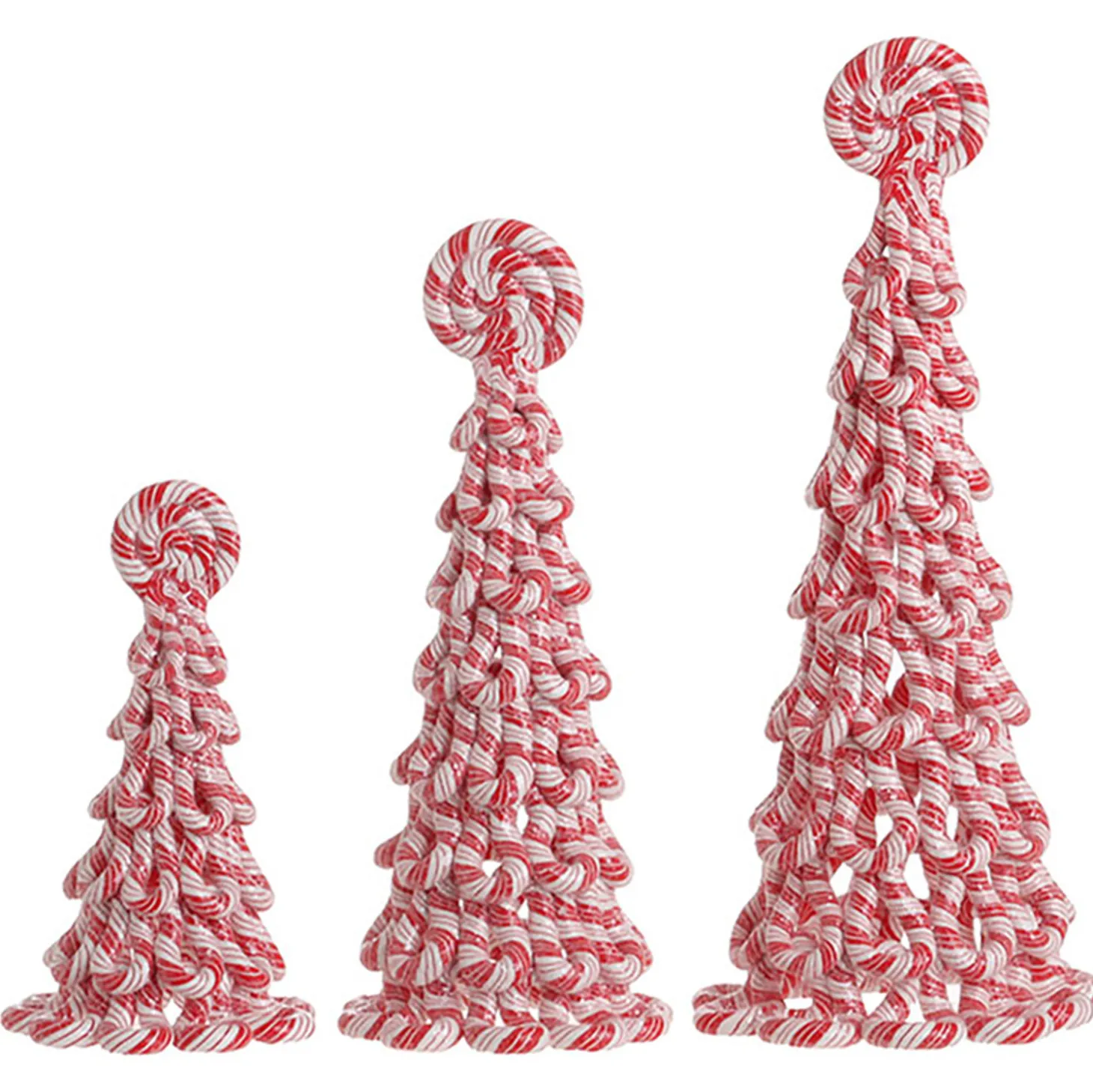 Raz Claydough Peppermint Candy Tree Christmas Figure Set Of 3 3116231