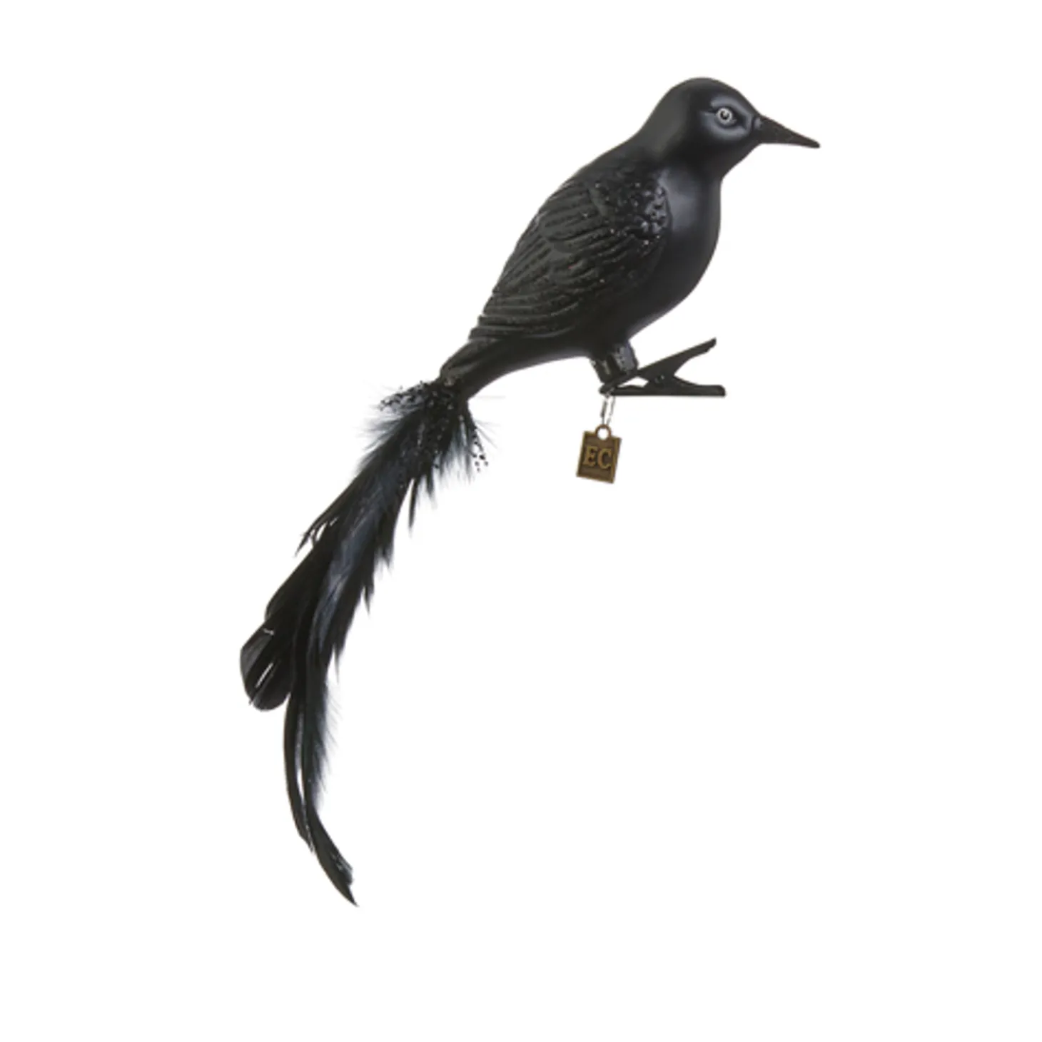 Raz Eric Cortina 10.5" Blackbird Glass Halloween Clip On Ornament 4453119