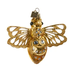 Raz Eric Cortina 4.25" Jeweled Queen Bee Glass Christmas Ornament 4453148