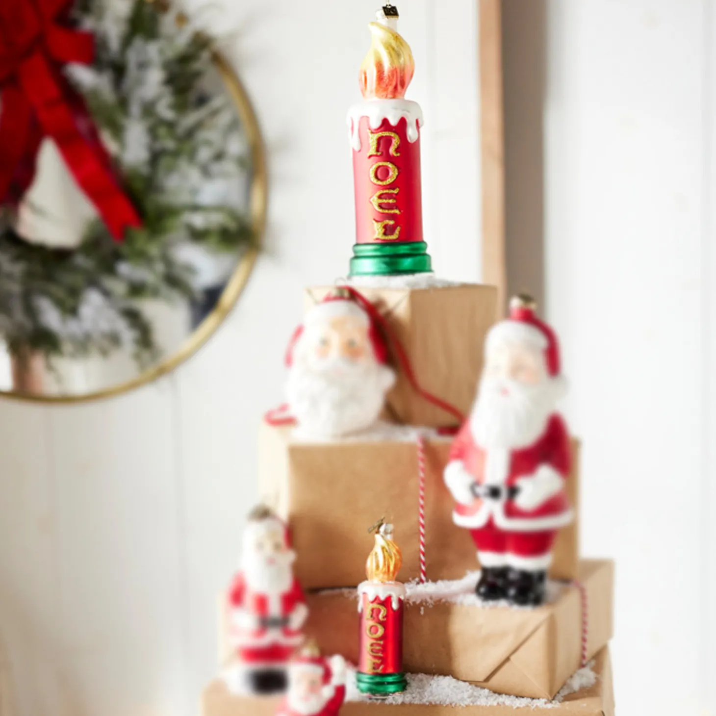 Raz Eric Cortina 5.5" Or 8" Noel Blow Mold Candle Glass Christmas Ornament