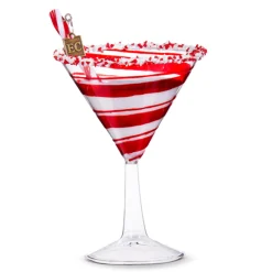 Raz Eric Cortina 6" Peppermint Cocktail Glass Christmas Ornament 4353119