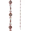 Raz Eric Cortina 6' Red And Silver Reflector Glass Christmas Tree Garland G4353160