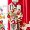 Raz Eric Cortina 4" Red, Green, And White Wreath Glass Christmas Ornament 4353164