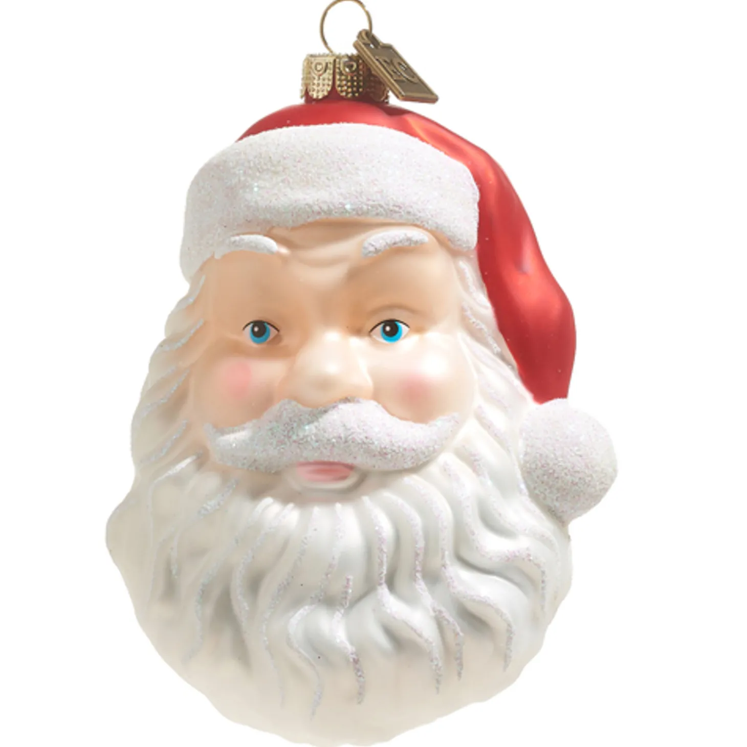 Raz Eric Cortina 4" Santa Face Blow Mold Glass Christmas Ornament 4353114