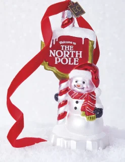 Raz Eric Cortina 5.5" The North Pole Glass Christmas Ornament 4253119