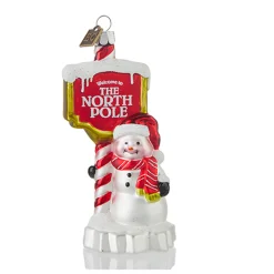 Raz Eric Cortina 5.5" The North Pole Glass Christmas Ornament 4253119