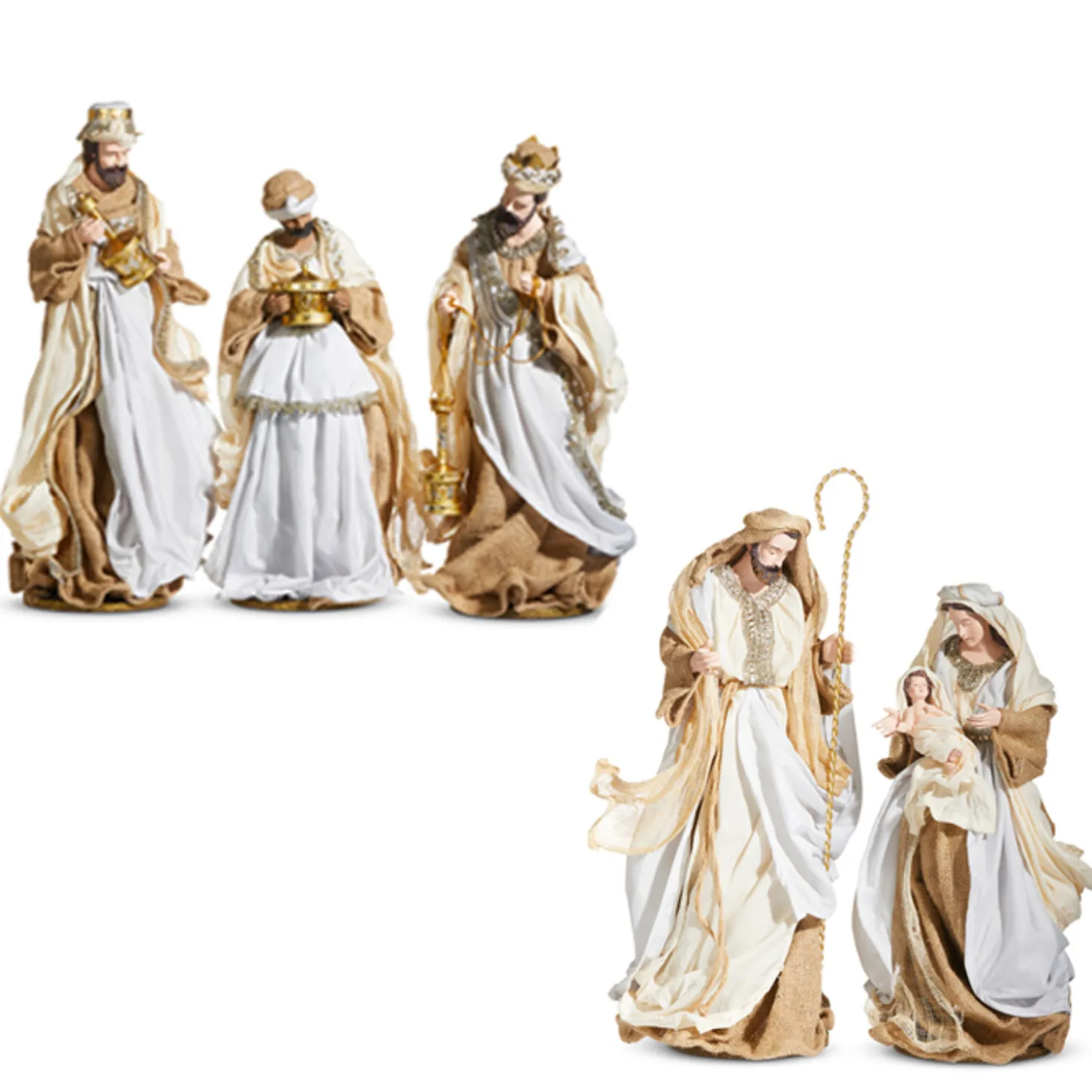 Raz Gold And Ivory Holy Family And Wisemen Nativity Set
