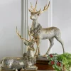 Raz Gold Deer With Christmas Wreath Figure Set Of 2 4211148
