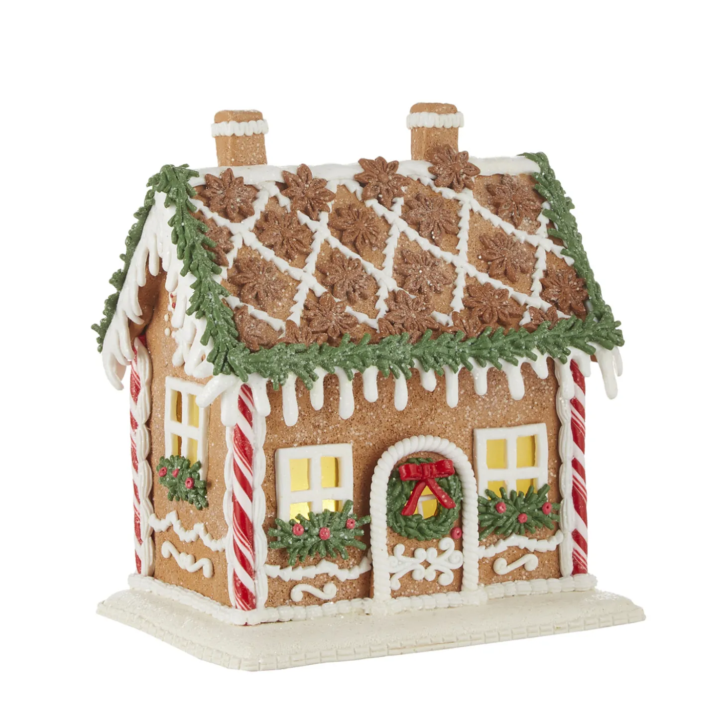 Raz LED Lighted 8.5" Holiday Spice Gingerbread House Christmas Decoration 4116425