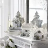 Raz Lighted Snowy Cardboard Christmas House Decoration