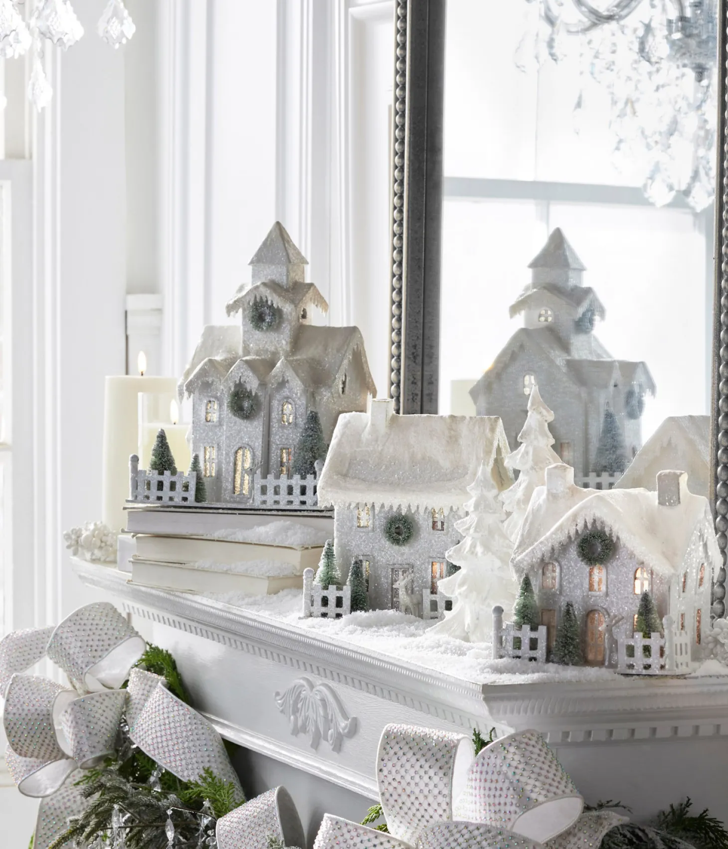 Raz Lighted Snowy Cardboard Christmas House Decoration