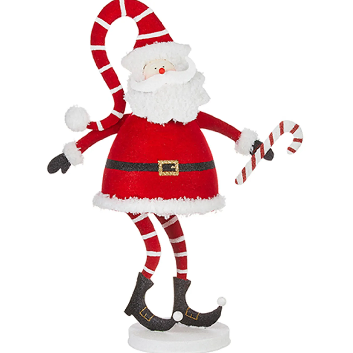 Raz Metal Candy Cane Santa Christmas Figure Decoration