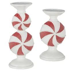 Raz Peppermint Candy Christmas Candle Holder 4111132