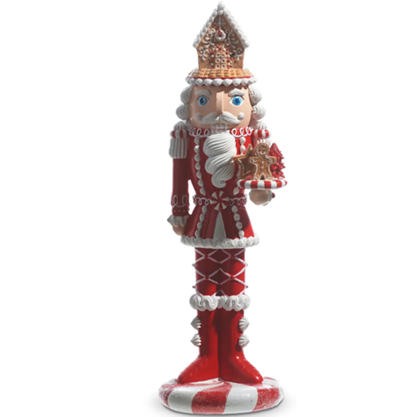 Raz Pink And Red Large Gingerbread Nutcracker Christmas Figures