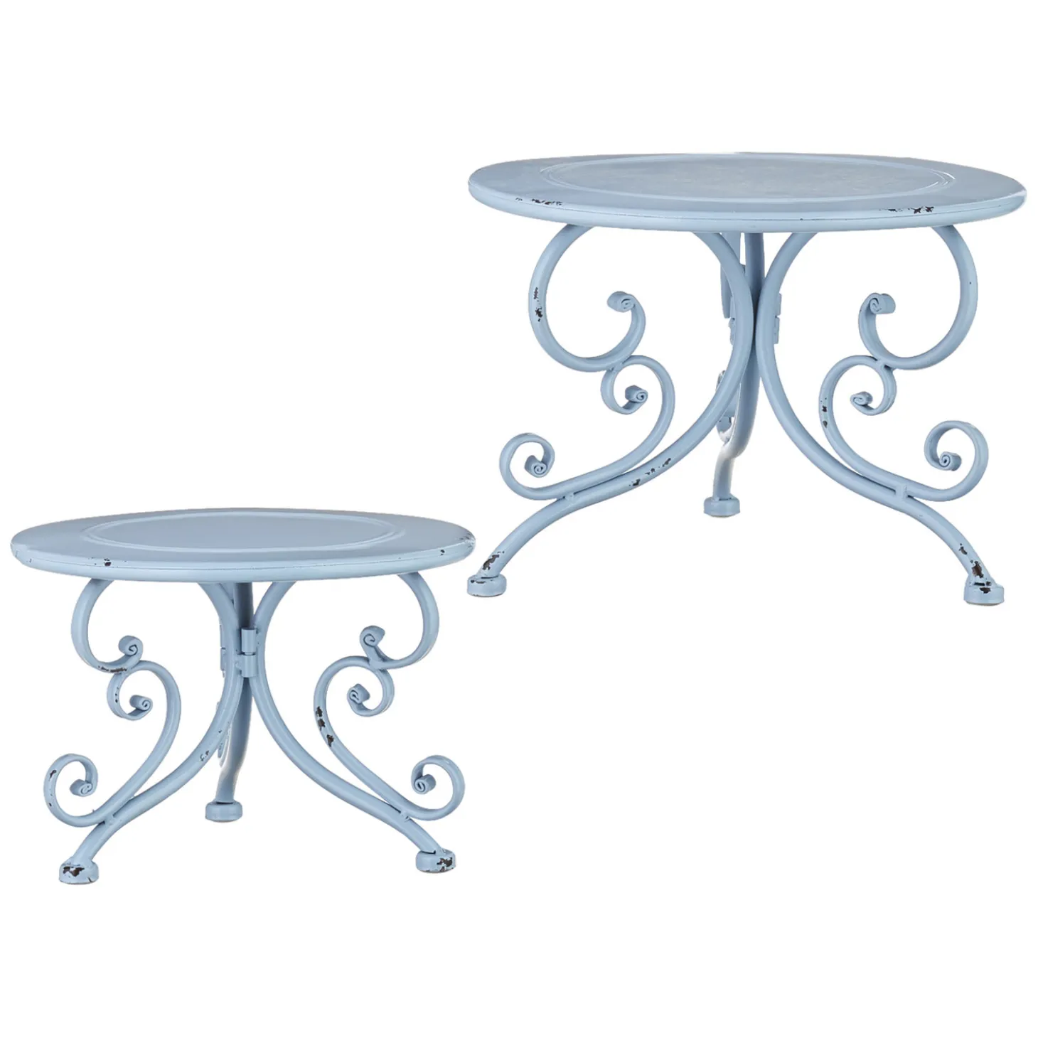 Raz Set Of 2 Distressed Blue Riser Christmas Decoration 4128883