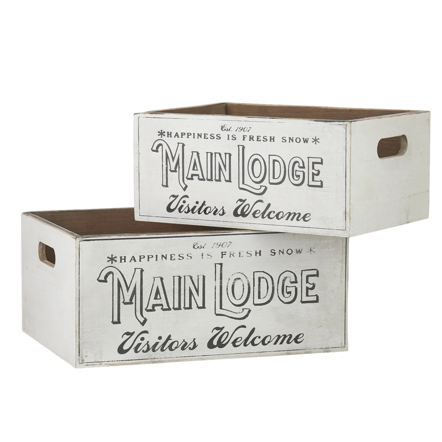 Raz Set Of 2 Main Lodge Crate Christmas Decoration 4111294