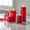 Raz Uyuni Red Battery Operated Candle With Lighted Flickering Flame
