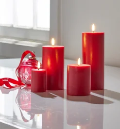 Raz Uyuni Red Battery Operated Candle With Lighted Flickering Flame