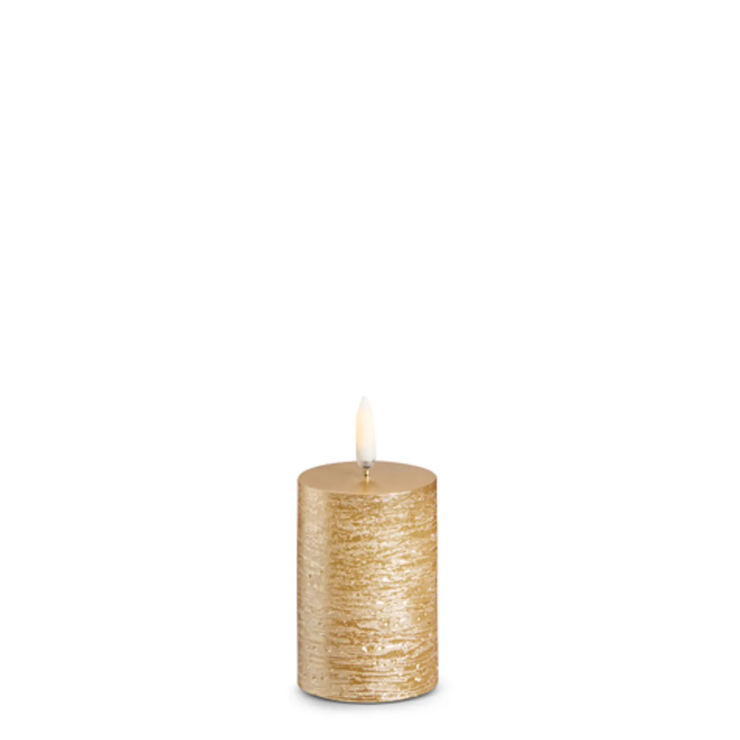 Raz Uyuni Rustic Gold Battery Operated Candle With Lighted Flickering Flame