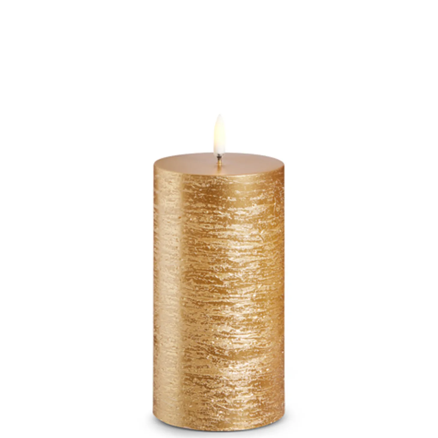 Raz Uyuni Rustic Gold Battery Operated Candle With Lighted Flickering Flame