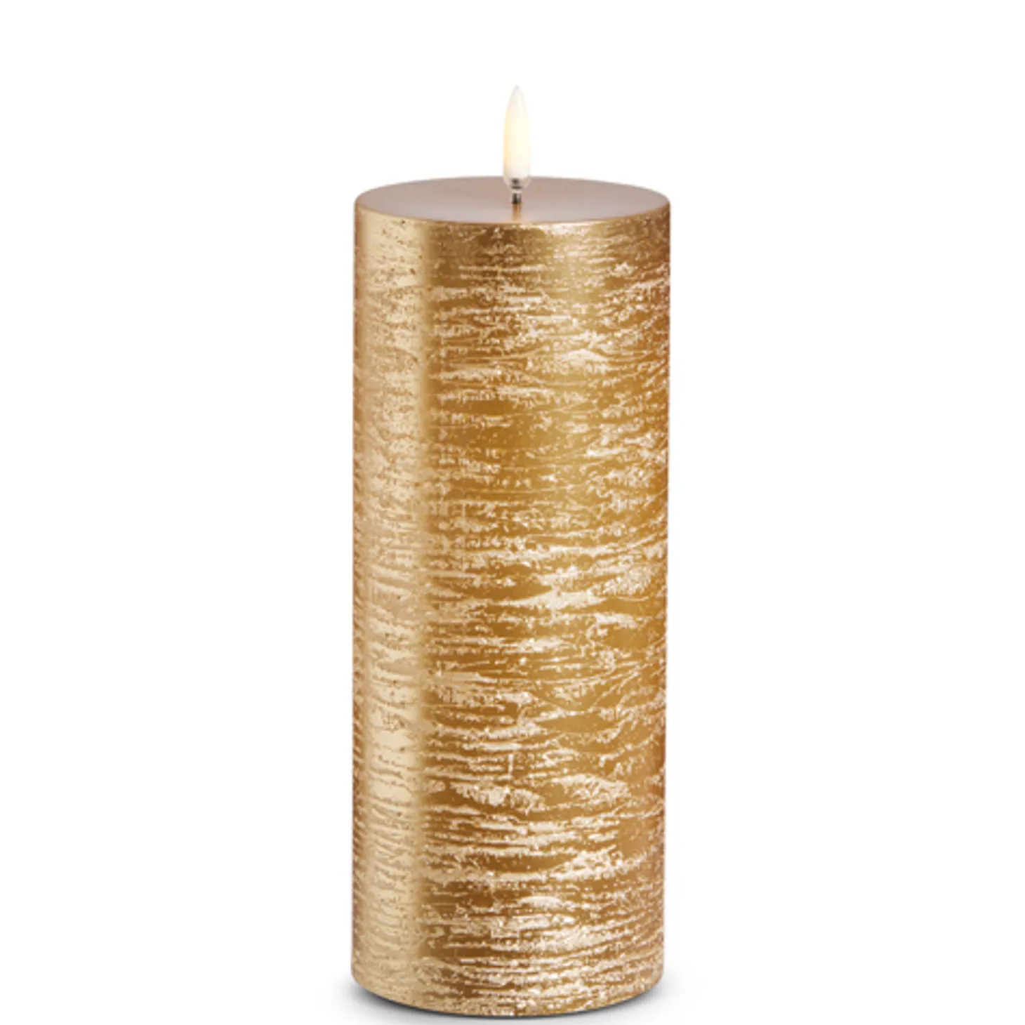 Raz Uyuni Rustic Gold Battery Operated Candle With Lighted Flickering Flame