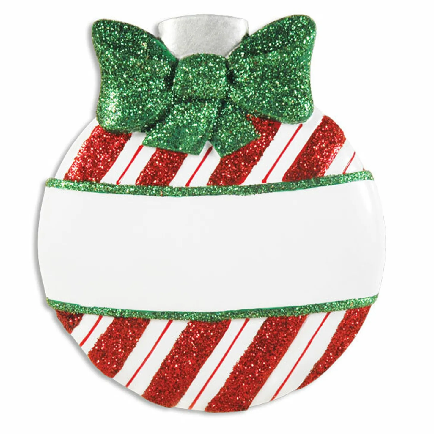 Red Stripes Christmas Ball Personalized Christmas Ornament