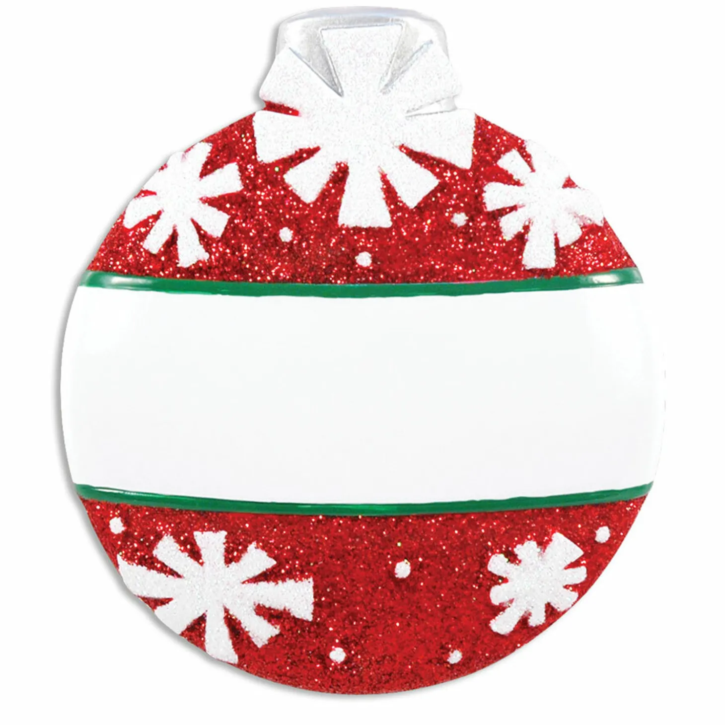 Red With Snowflakes Ball Personalized Christmas Ornament