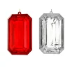 Regency 9" Clear Or Red Emerald Cut Precious Gem Christmas Ornament
