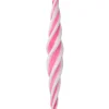 Regency 12" Large Pink And White Peppermint Swirl Glass Christmas Ornament MTX74663