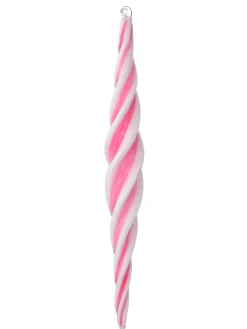 Regency 12" Large Pink And White Peppermint Swirl Glass Christmas Ornament MTX74663