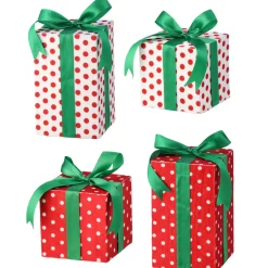 Regency 5" Or 8" Red And White Polka Dot Gift Box Christmas Decoration